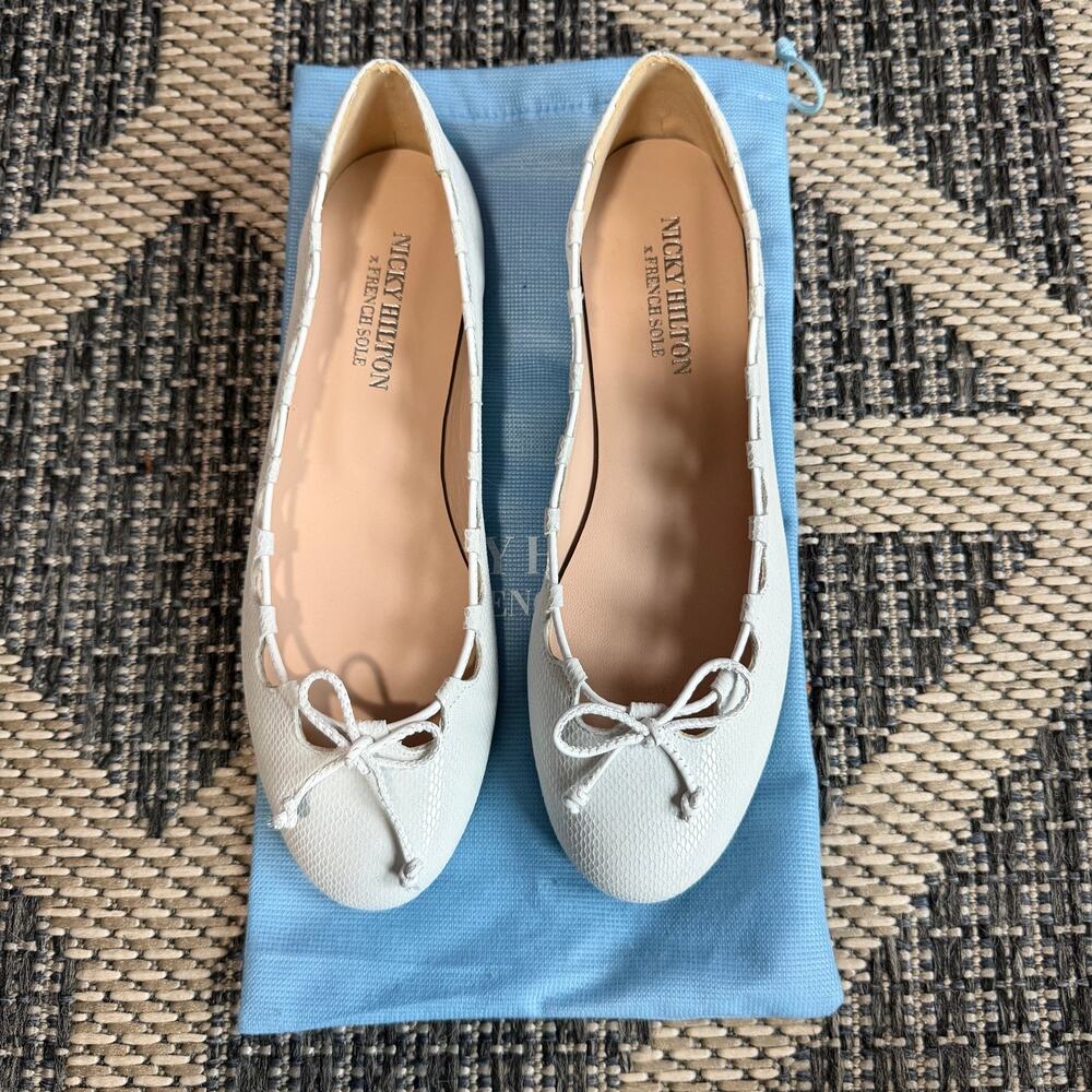 Nicky Hilton x French Sole New York Charlott Flat - White